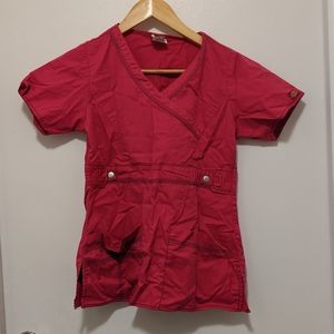 Dickies magenta nursing scrub top
